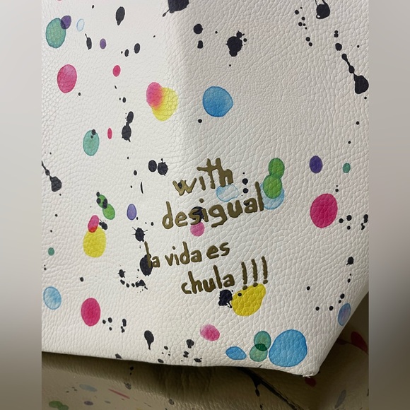 Desigual Paint‎ Splatter Capri Reversible Shopper Tote - Picture 4 of 9